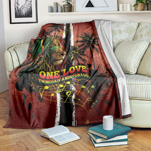 One Love Trinidad And Tobago Blanket Rastafarian Lion Reggae Grunge Style
