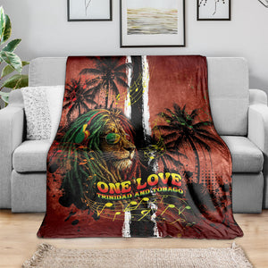 One Love Trinidad And Tobago Blanket Rastafarian Lion Reggae Grunge Style