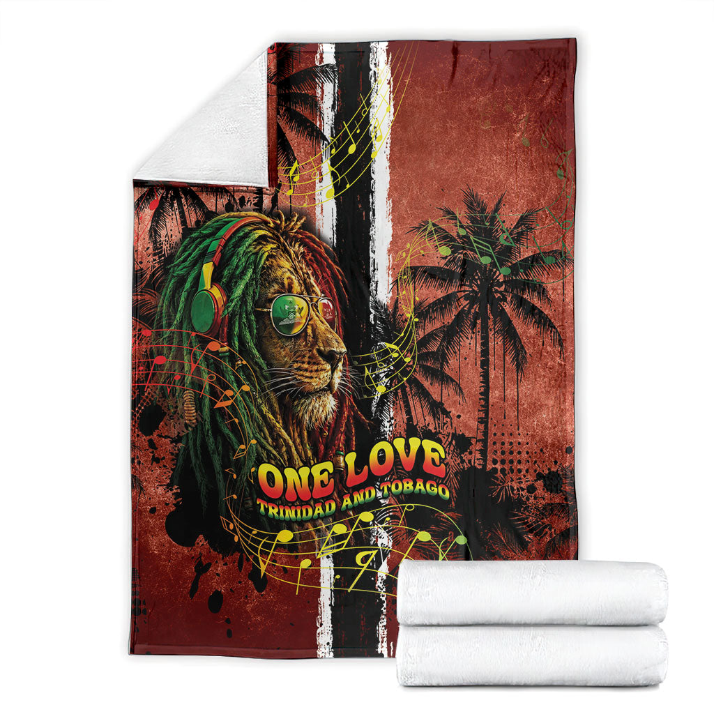One Love Trinidad And Tobago Blanket Rastafarian Lion Reggae Grunge Style