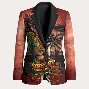 One Love Trinidad And Tobago Blazer Rastafarian Lion Reggae Grunge Style