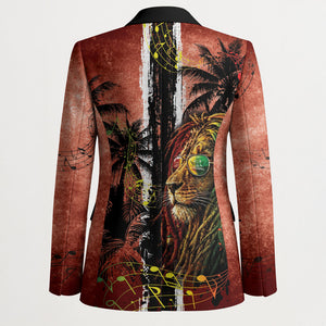 One Love Trinidad And Tobago Blazer Rastafarian Lion Reggae Grunge Style