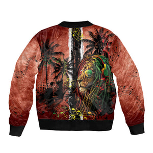 One Love Trinidad And Tobago Bomber Jacket Rastafarian Lion Reggae Grunge Style