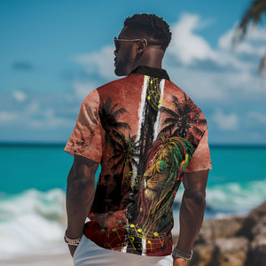 One Love Trinidad And Tobago Hawaiian Shirt Rastafarian Lion Reggae Grunge Style