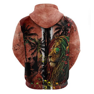 One Love Trinidad And Tobago Hoodie Rastafarian Lion Reggae Grunge Style