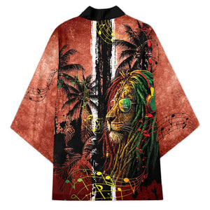 One Love Trinidad And Tobago Kimono Rastafarian Lion Reggae Grunge Style