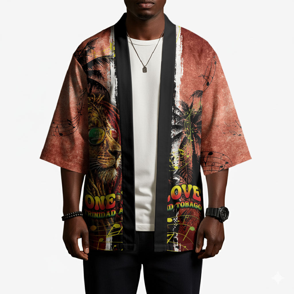 One Love Trinidad And Tobago Kimono Rastafarian Lion Reggae Grunge Style