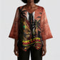 One Love Trinidad And Tobago Kimono Sleeve Blouse Rastafarian Lion Reggae Grunge Style