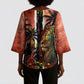 One Love Trinidad And Tobago Kimono Sleeve Blouse Rastafarian Lion Reggae Grunge Style