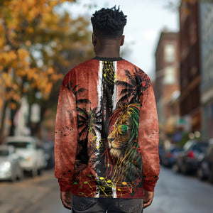 One Love Trinidad And Tobago Long Sleeve Shirt Rastafarian Lion Reggae Grunge Style