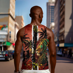 One Love Trinidad And Tobago Men Tank Top Rastafarian Lion Reggae Grunge Style