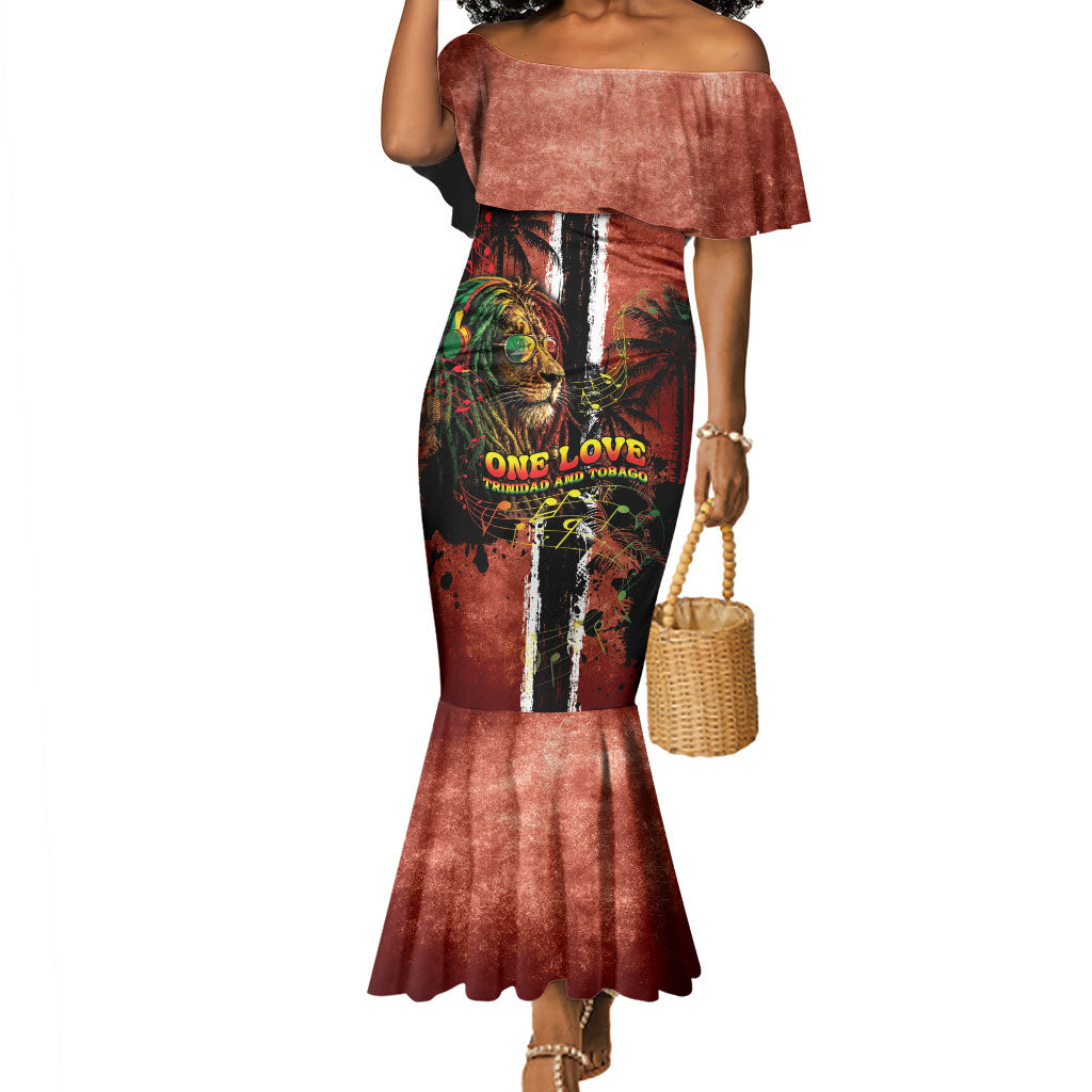One Love Trinidad And Tobago Mermaid Dress Rastafarian Lion Reggae Grunge Style