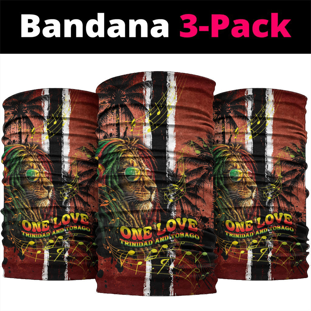 One Love Trinidad And Tobago Neck Gaiter Rastafarian Lion Reggae Grunge Style