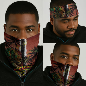 One Love Trinidad And Tobago Neck Gaiter Rastafarian Lion Reggae Grunge Style