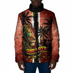 One Love Trinidad And Tobago Padded Jacket Rastafarian Lion Reggae Grunge Style
