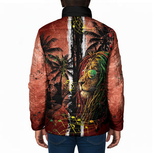 One Love Trinidad And Tobago Padded Jacket Rastafarian Lion Reggae Grunge Style