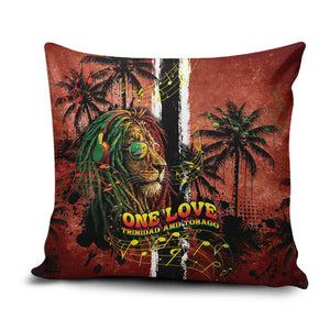 One Love Trinidad And Tobago Pillow Cover Rastafarian Lion Reggae Grunge Style