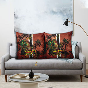 One Love Trinidad And Tobago Pillow Cover Rastafarian Lion Reggae Grunge Style