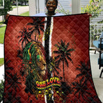 One Love Trinidad And Tobago Quilt Rastafarian Lion Reggae Grunge Style