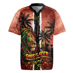 One Love Trinidad And Tobago Rugby Jersey Rastafarian Lion Reggae Grunge Style