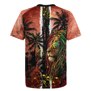 One Love Trinidad And Tobago Rugby Jersey Rastafarian Lion Reggae Grunge Style