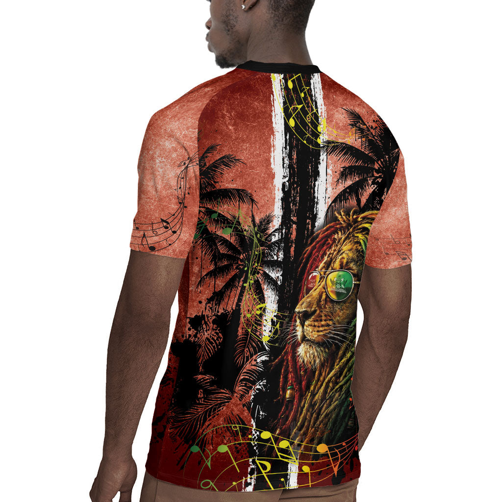 One Love Trinidad And Tobago Rugby Jersey Rastafarian Lion Reggae Grunge Style