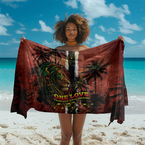 One Love Trinidad And Tobago Sarong Rastafarian Lion Reggae Grunge Style