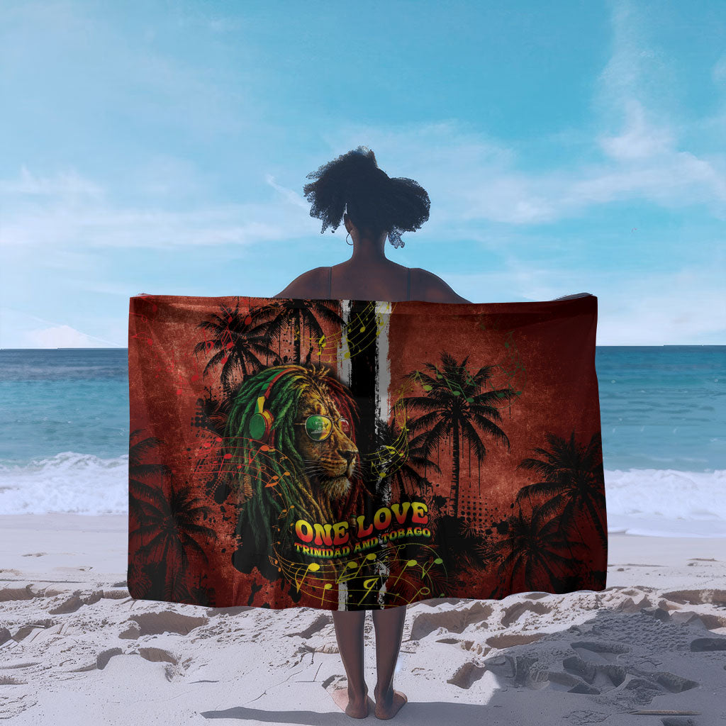 One Love Trinidad And Tobago Sarong Rastafarian Lion Reggae Grunge Style