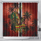 One Love Trinidad And Tobago Shower Curtain Rastafarian Lion Reggae Grunge Style