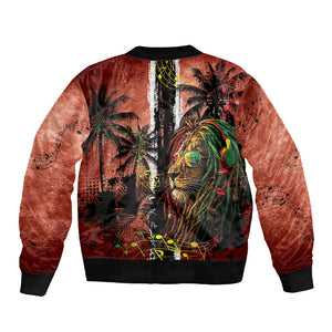 One Love Trinidad And Tobago Sleeve Zip Bomber Jacket Rastafarian Lion Reggae Grunge Style
