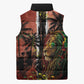 One Love Trinidad And Tobago Sleeveless Puffer Jacket Rastafarian Lion Reggae Grunge Style