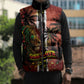 One Love Trinidad And Tobago Sleeveless Puffer Jacket Rastafarian Lion Reggae Grunge Style