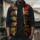 One Love Trinidad And Tobago Sleeveless Puffer Jacket Rastafarian Lion Reggae Grunge Style
