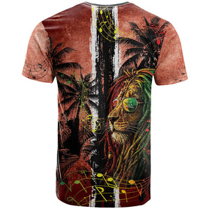 One Love Trinidad And Tobago T shirt Rastafarian Lion Reggae Grunge Style
