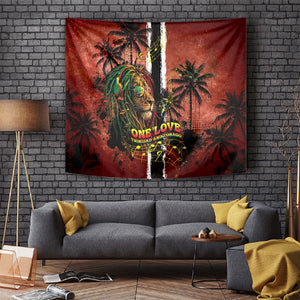One Love Trinidad And Tobago Tapestry Rastafarian Lion Reggae Grunge Style