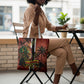 One Love Trinidad And Tobago Tote Bag Rastafarian Lion Reggae Grunge Style