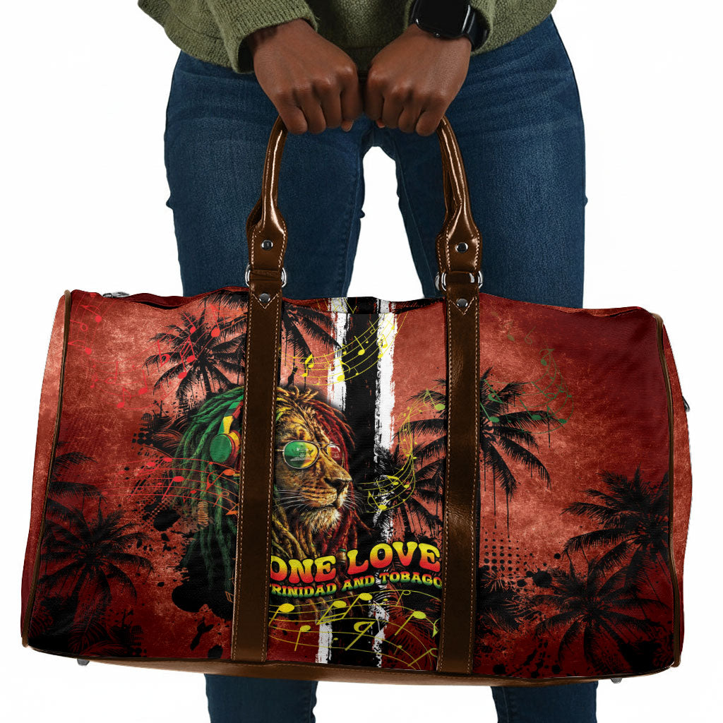 One Love Trinidad And Tobago Travel Bag Rastafarian Lion Reggae Grunge Style