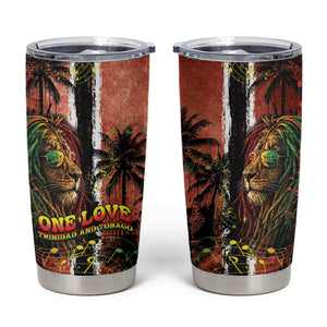 One Love Trinidad And Tobago Tumbler Cup Rastafarian Lion Reggae Grunge Style