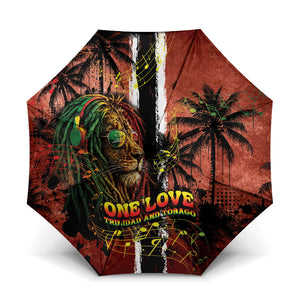 One Love Trinidad And Tobago Umbrella Rastafarian Lion Reggae Grunge Style