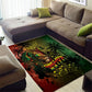One Love Afro Haiti Area Rug Rastafarian Lion Reggae Grunge Style