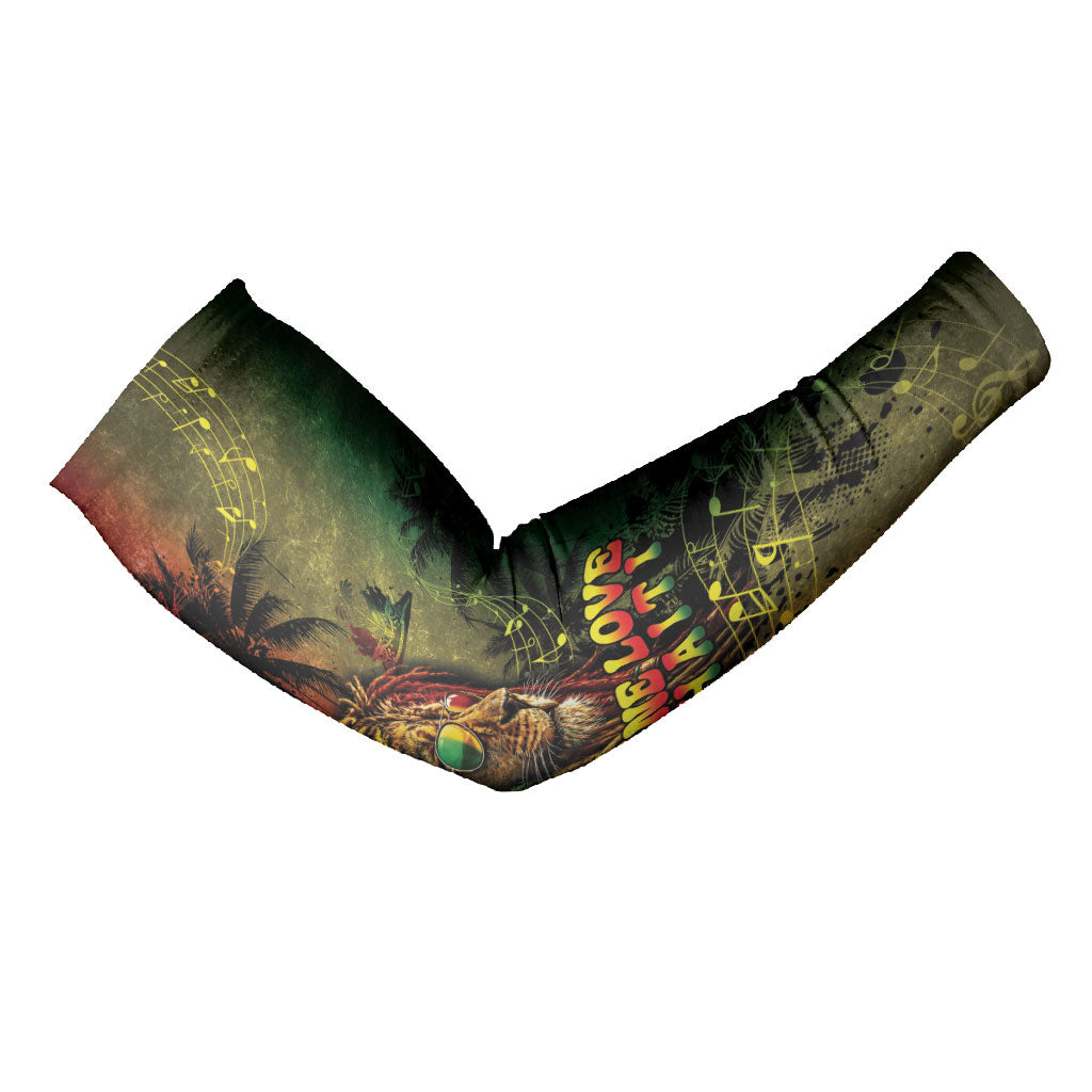 One Love Afro Haiti Arm Sleeves Rastafarian Lion Reggae Grunge Style