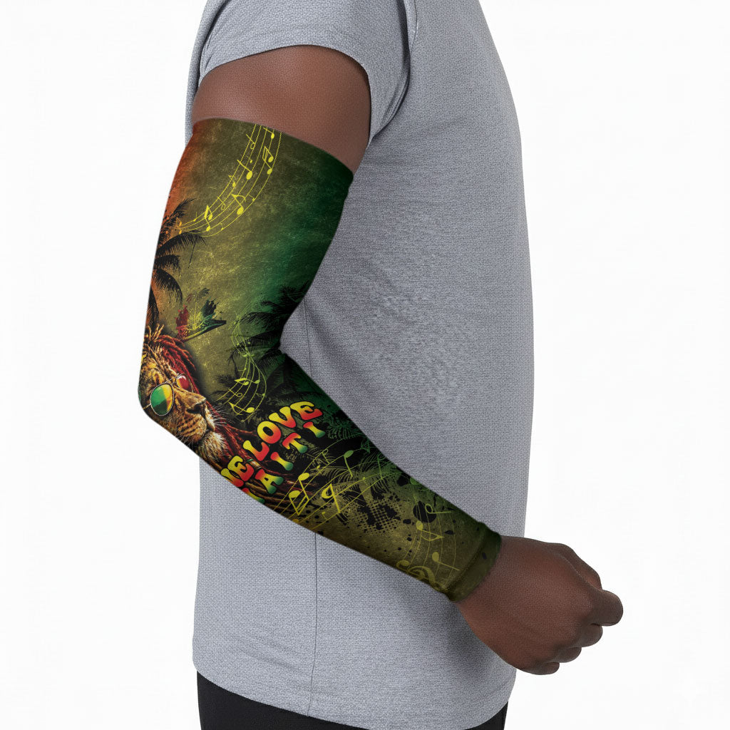 One Love Afro Haiti Arm Sleeves Rastafarian Lion Reggae Grunge Style