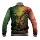 One Love Afro Haiti Baseball Jacket Rastafarian Lion Reggae Grunge Style