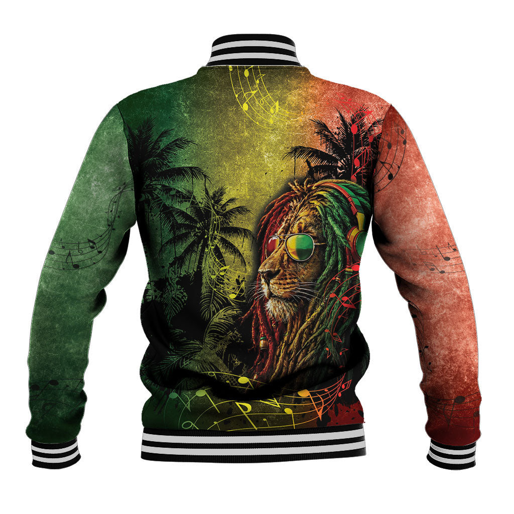 One Love Afro Haiti Baseball Jacket Rastafarian Lion Reggae Grunge Style