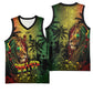 One Love Afro Haiti Basketball Jersey Rastafarian Lion Reggae Grunge Style