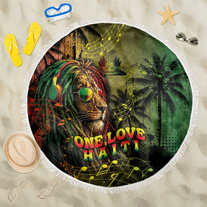 One Love Afro Haiti Beach Blanket Rastafarian Lion Reggae Grunge Style
