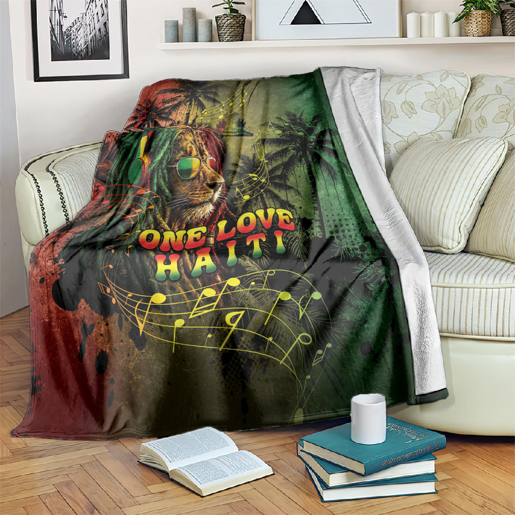 One Love Afro Haiti Blanket Rastafarian Lion Reggae Grunge Style