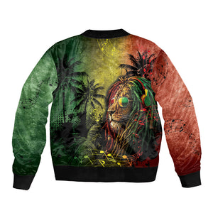 One Love Afro Haiti Bomber Jacket Rastafarian Lion Reggae Grunge Style