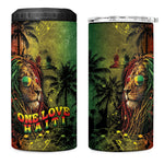 One Love Afro Haiti 4 in 1 Can Cooler Tumbler Rastafarian Lion Reggae Grunge Style