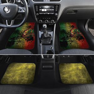 One Love Afro Haiti Car Mats Rastafarian Lion Reggae Grunge Style