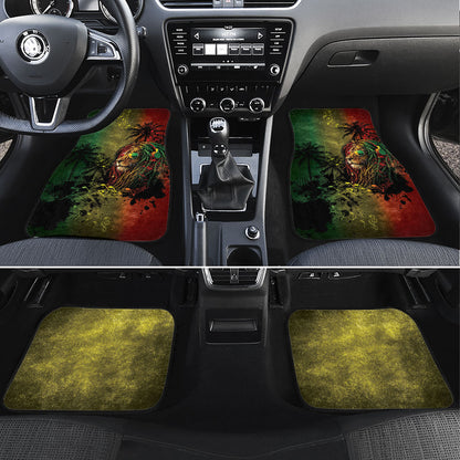 One Love Afro Haiti Car Mats Rastafarian Lion Reggae Grunge Style